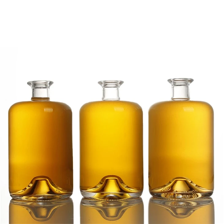 Botol Kaca Tequila Wiski Bulat Kustom Brandy Gin Rum Vodka