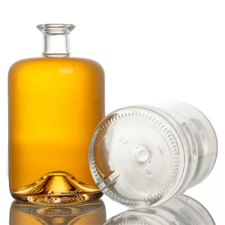 Custom Round Whisky Brandy Gin Rum Vodka Tequila Glass Bottle